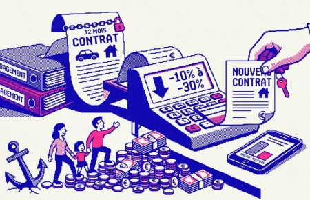 Femme comparant des contrats d'assurance pour résilier son assurance avec la loi Hamon