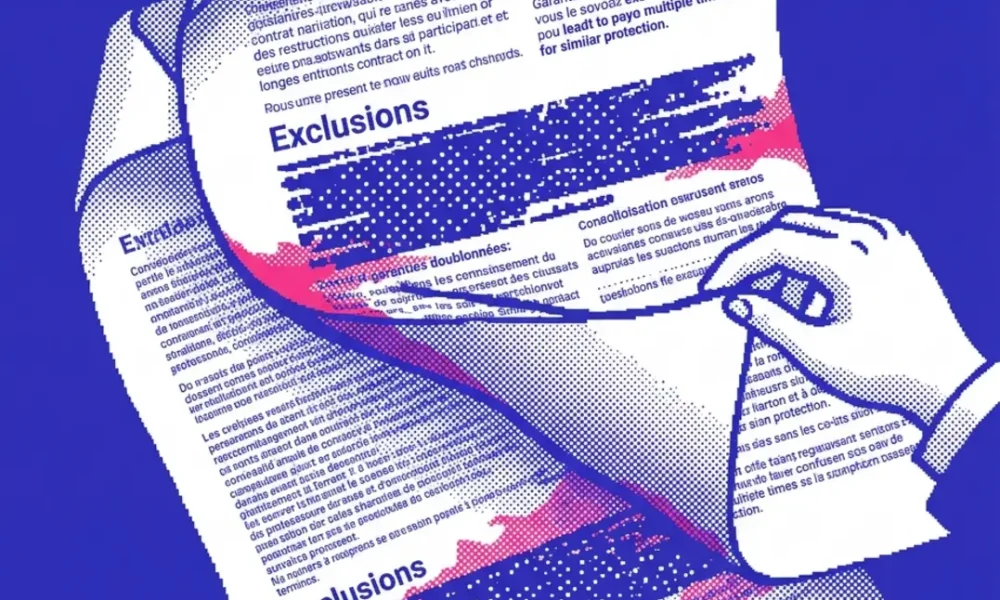 Contrat et smartphone illustrant les arnaques assurance à éviter en 2026